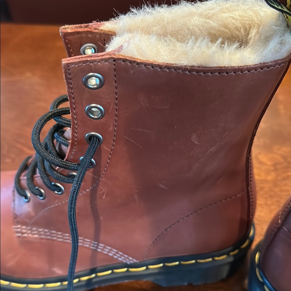 Dr. Martens Brown Leather Combat Boots with Air-Cushioned Sole - Picture 10 of 13